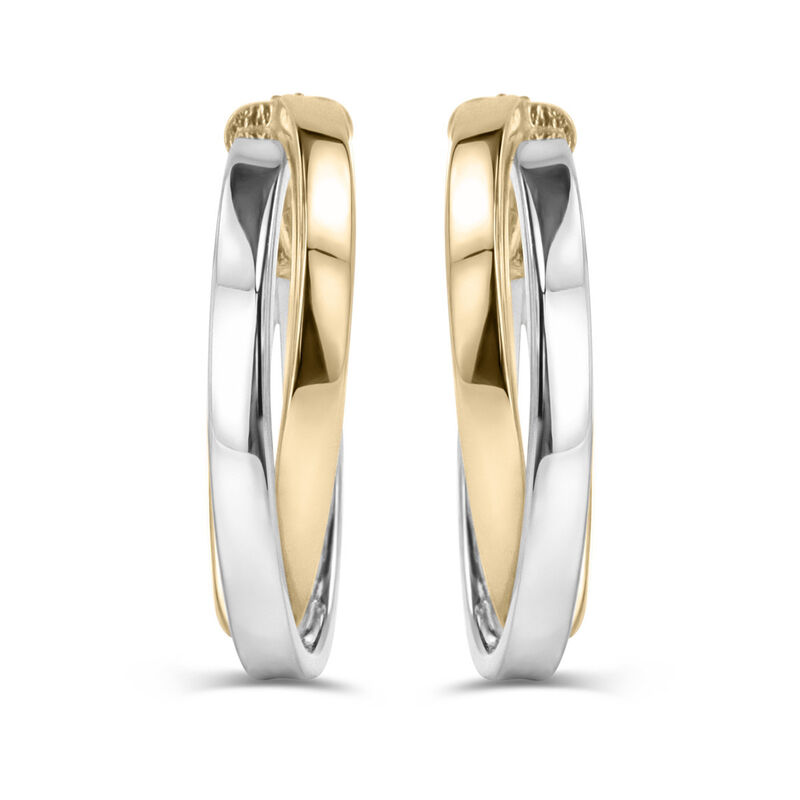 Arracadas Bicolor Oro 10k 15mm | Joyer&iacute;as Bizza... image number null