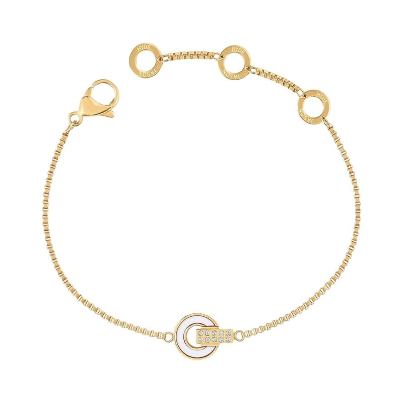 PULSERA NEREIDA CADENA CHAPADA EN ORO Y CHARM B... image number null