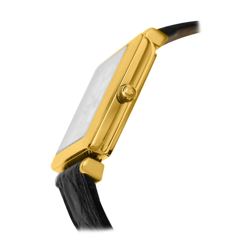 Reloj Nivada Superslim Dama Piel Dorado Blanco ... image number null