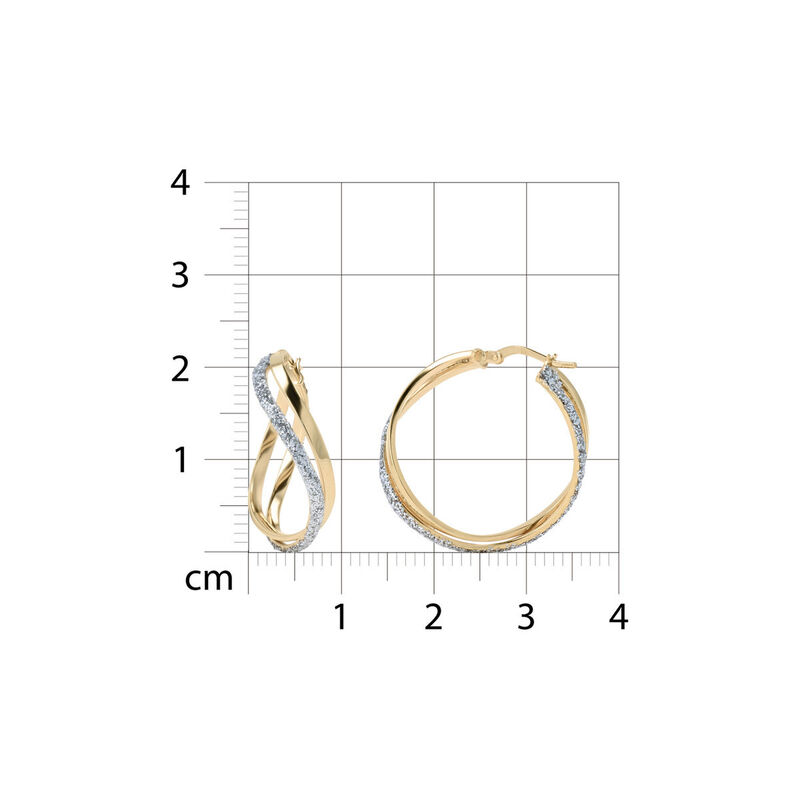 Arracadas Oro Amarillo 10k Con Glitter 22mm | B... image number null