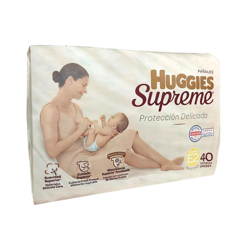 Huggies Supreme Pa&ntilde;al Unisex E2 40pz image number null
