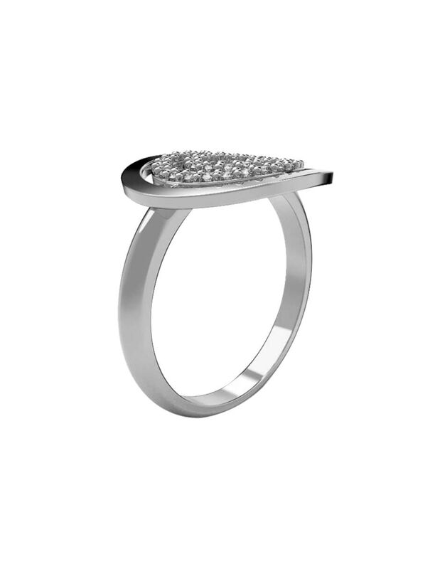 Anillo de Compromiso en Oro Blanco 10K con Circ... image number null