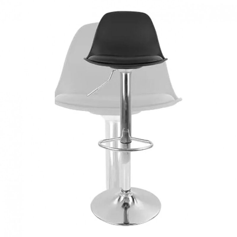 Set de 4 Sillas Altas Bar Giratorias Negras image number null