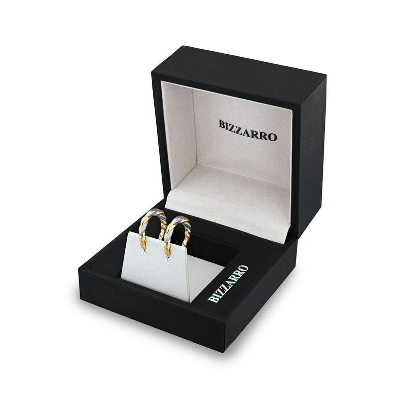 Arracadas De Oro Amarillo Y Blanco 14k (21.5 Mm... image number null