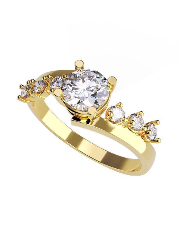 Anillo de Compromiso de 14K con Diamante de Lab... image number null