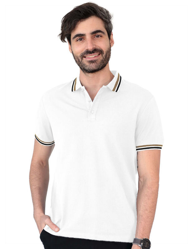 Playera Caballero Polo Cuello Abotonado Blanco ... image number null