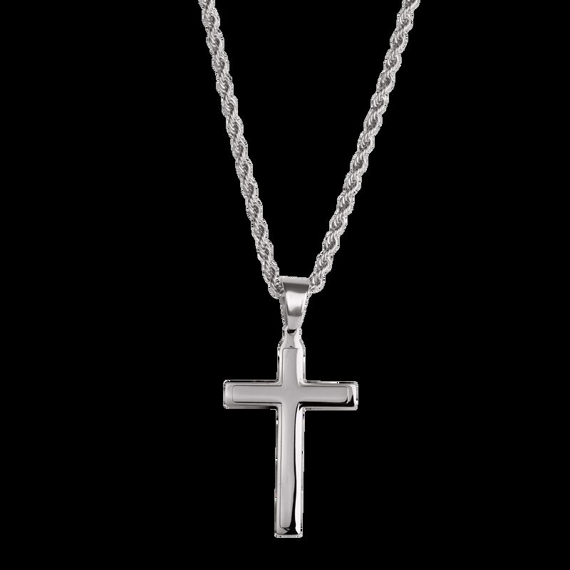 Collar Para Hombre Acero Inoxidable Cruz Regalo... image number null