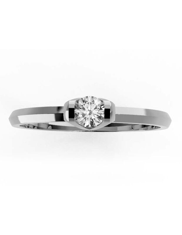 Anillo de Compromiso en Oro Blanco 14K con Circ... image number null