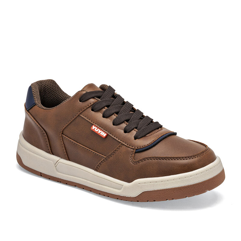 Yuyin Zapato casual para ni&ntilde;o. Camel marino image number null