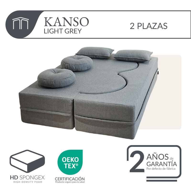 Sof&aacute; Espuma Alta densidad KANSO Light Grey 2 pl... image number null