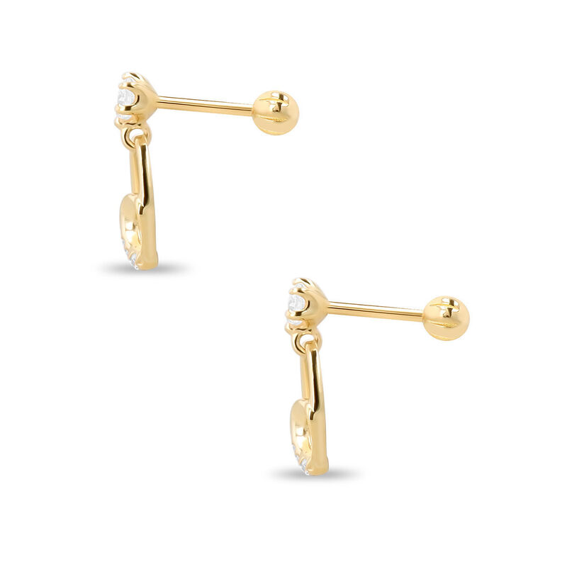 Aretes De Oro Amarillo 10k Con Zirconias image number null
