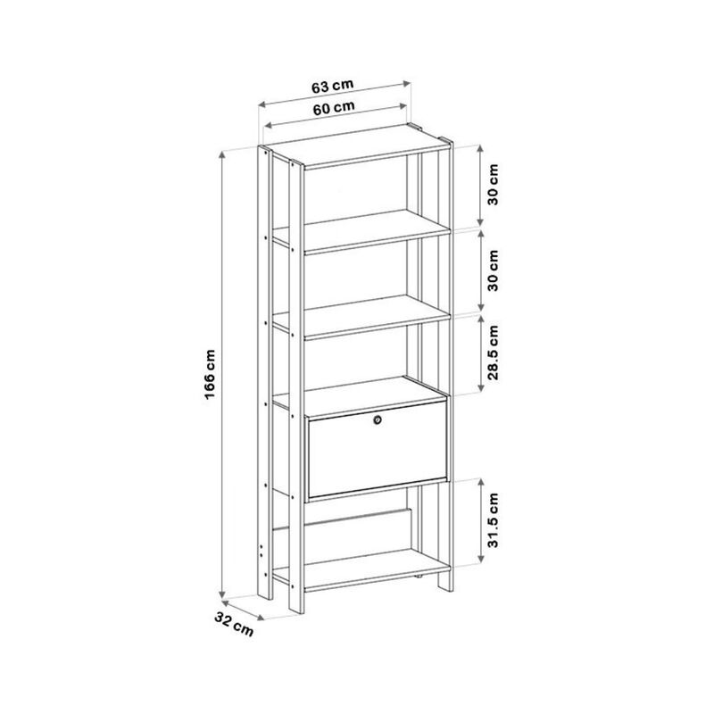 Librero Bertolini Match Blanco image number null