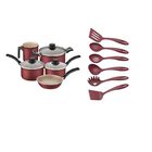 Paquete Tramontina Bater&iacute;a Turim 8pzas + Utensilios Ability Rojo END4