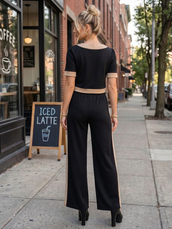 Conjunto 2 Piezas, Blusa Y Pantal&oacute;n Moderno, Co... image number null