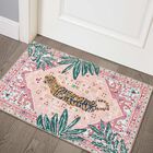 Alfombra Aldopein 64x91 Cm Rosa Boho Lavable Para Interior
