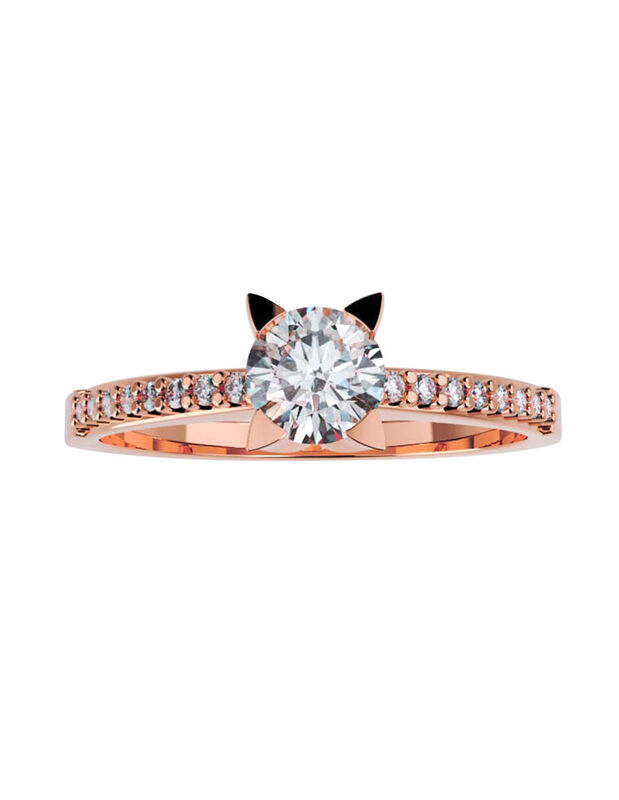 Anillo de Compromiso en Oro Rosa 10K con Circon... image number null