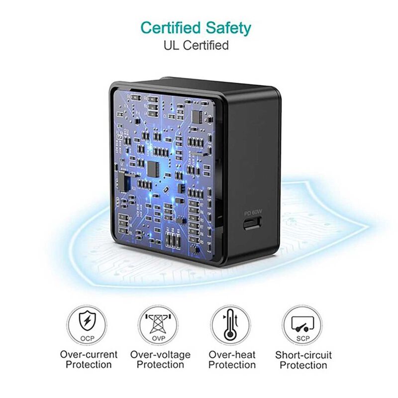 Cargador AC CHOETECH 60W PD Universal USB-C par... image number null