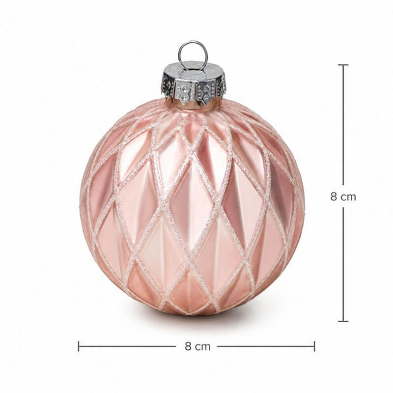 Set De 6 Esferas Navide&ntilde;as Rosa Rose Gold Con R... image number null