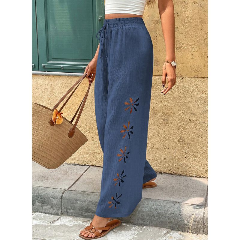 Pantalones Evaless Xl Pierna Ancha Corte Floral... image number null