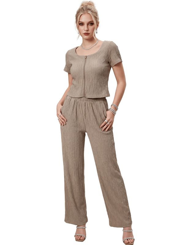 Conjunto 2 Piezas Pantalon Amplio Y Blusa Malab... image number null