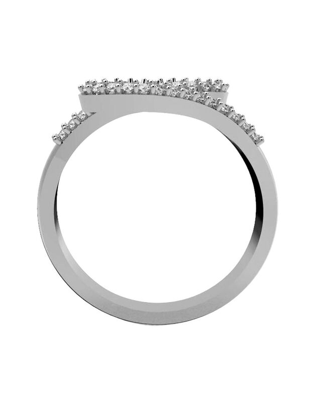 Anillo de Compromiso en Oro Blanco 10K con Circ... image number null