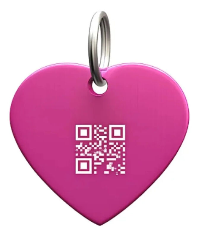 Placa Mascota Qriosa Coraz&oacute;n Fushia image number null