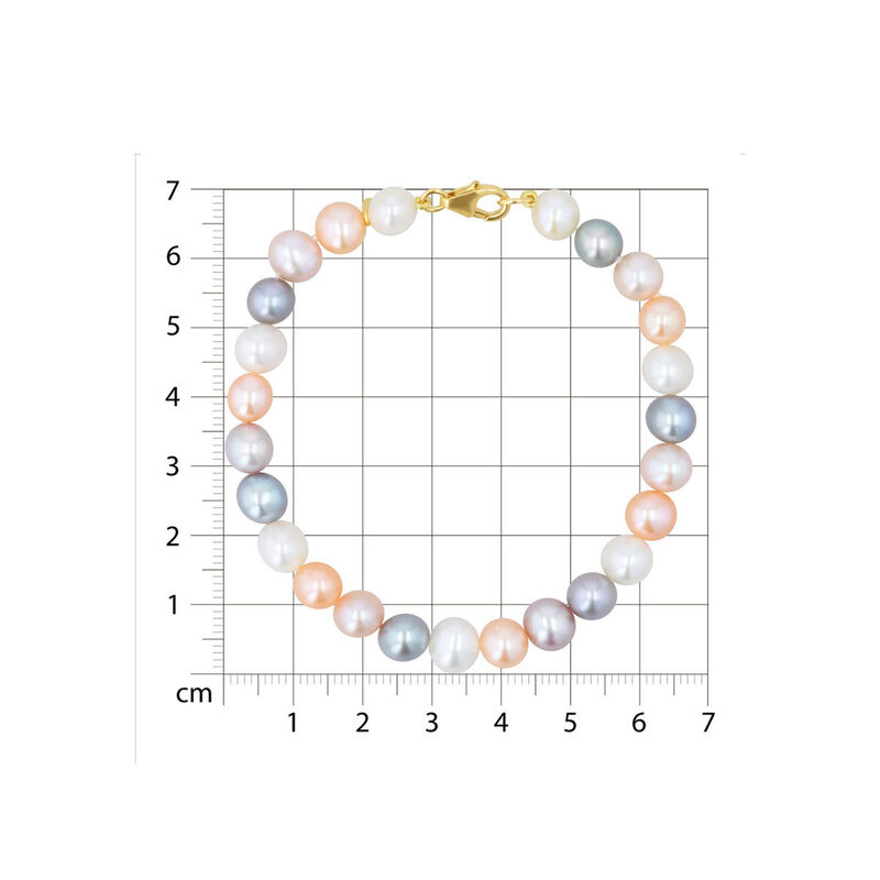 Pulsera Oro Amarillo 14k Con Perlas Multicolor image number null