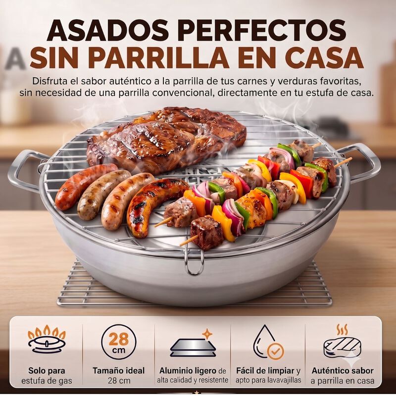 Asador Grill De Gas Acero Inoxidable 28 Cm Aqui... image number null