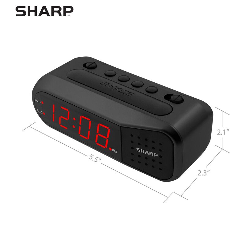 Reloj Despertador Digital Sharp Black Con Led R... image number null