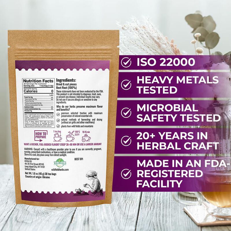 T&eacute; De Ra&iacute;z De Remolacha Wildfield Herbs &ndash; 30 Bo... image number null