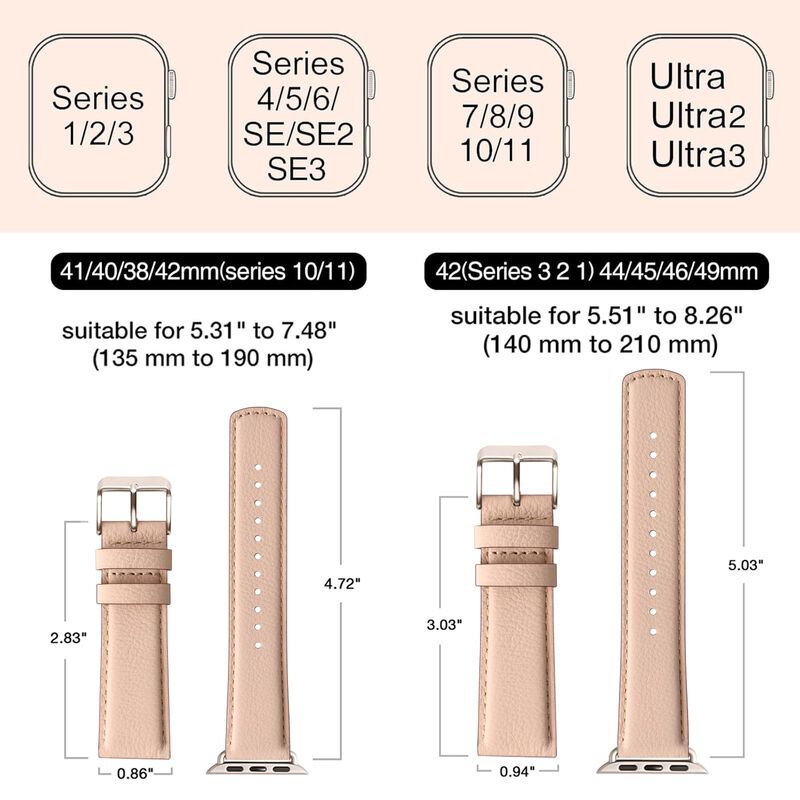 Correa de Cuero Sunfwr para Apple Watch 41/40/3... image number null