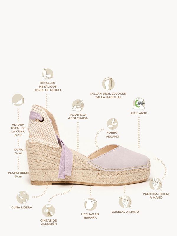 Alpargata de Cu&ntilde;a Media Plataforma Romero Lila image number null