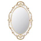 Espejo De Pared Eaoundm Ovalado, Decorativo Antiguo, 37 X 25 Cm, Blanco