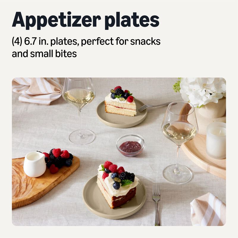 Platos para Aperitivos Amazon Basics 17 cm Gris... image number null