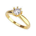 Anillo de Compromiso de 14K con Diamante de Laboratorio 0.20 CT F VS1 Talla 11 ORO AMARILLO 14K &ndash; / M1210-20-14Y-LG-11