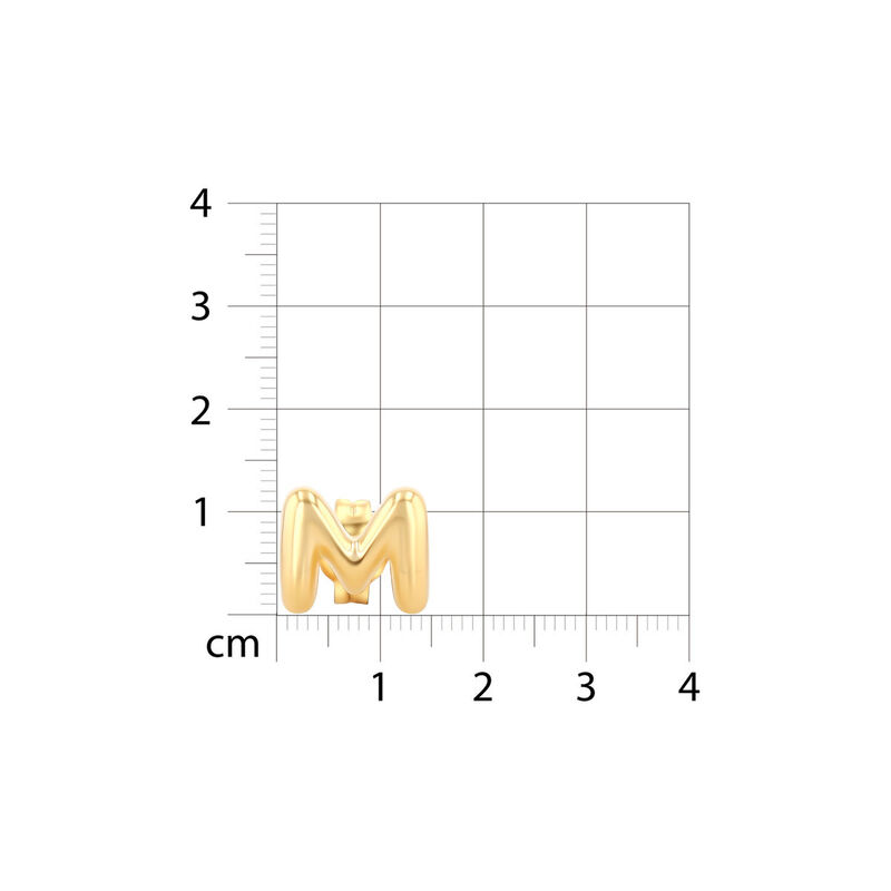 Aretes De Oro Amarillo De 10K (Letra M) image number null