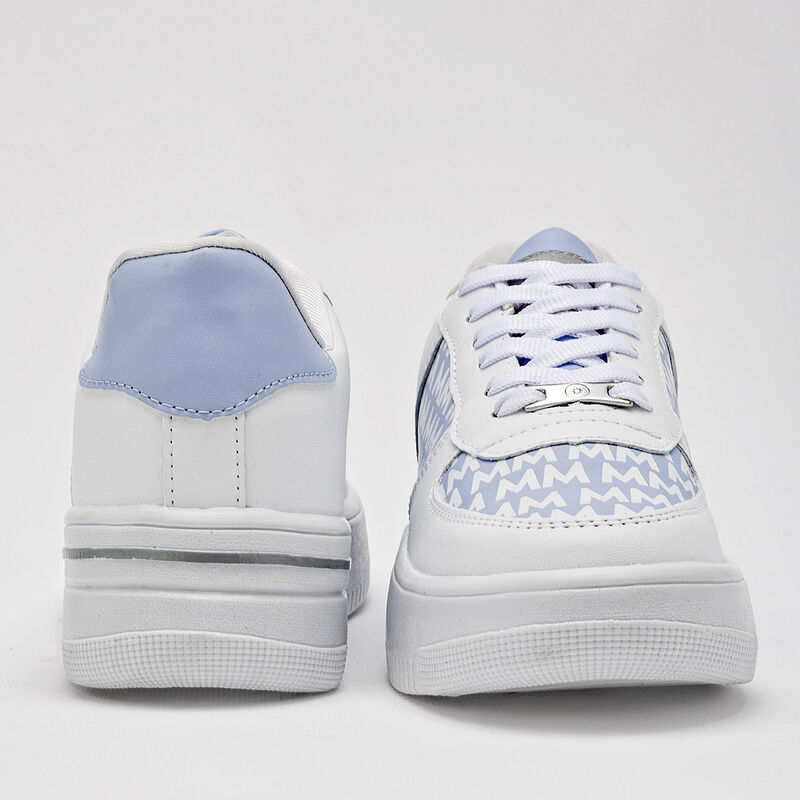 Moramora Tenis urbano para mujer blanco azul image number null