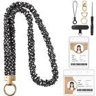 Cord&oacute;n De Credencial Prudiut Scrunchie Negro Con Lunares
