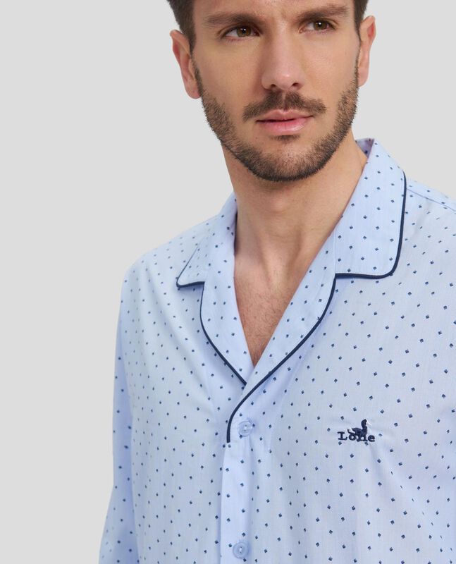 Pijama Estampado para Hombre Azul image number null