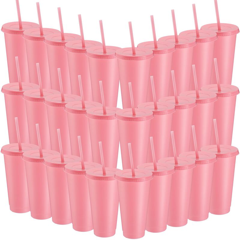Vasos De Pl&aacute;stico Rosa Honeydak 60 piezas Con T... image number null