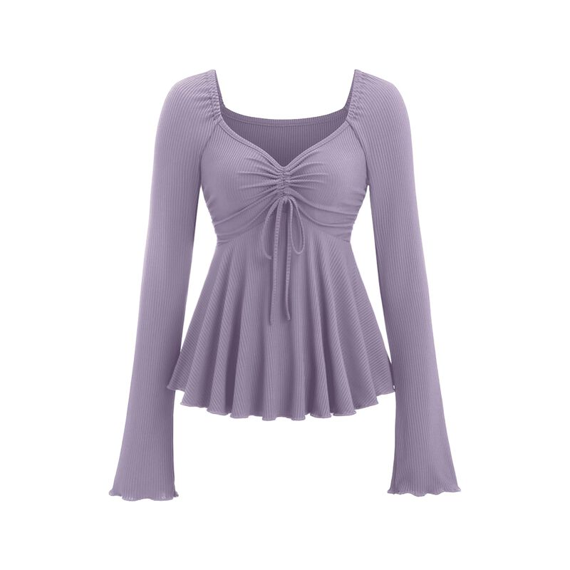 Camiseta Soly Hux Manga Larga Babydoll Y2K Pepl... image number null