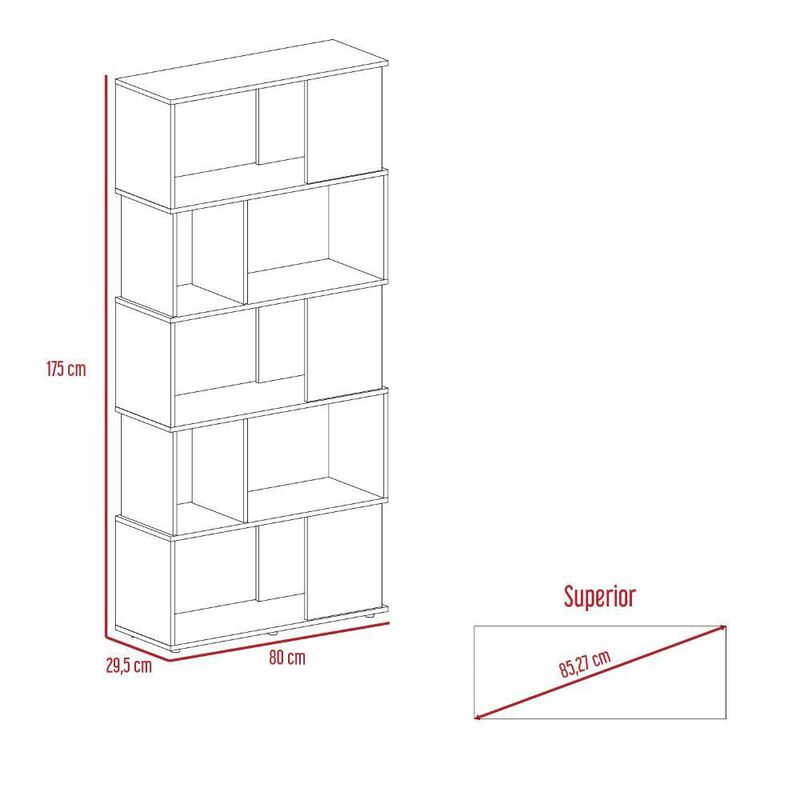 Librero Noah Macadamia y Blanco con Variedad De... image number null