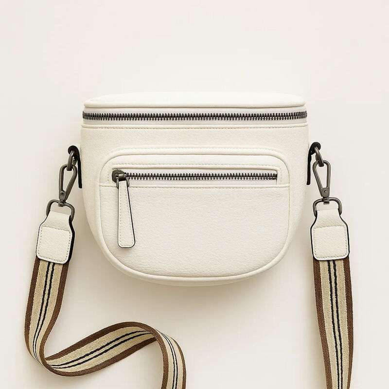 Bandolera Blanca de Cuero Sint&eacute;tico para Adulto... image number null