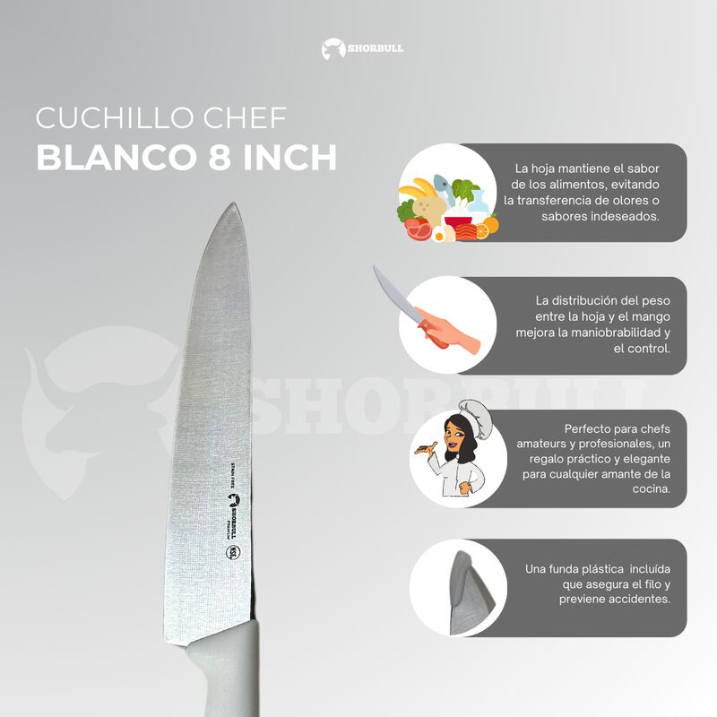 Cuchillo Chef 8 inch Hoja Acero Inoxidable Mang... image number null