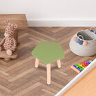Banquito de Madera para Niños- Pentagono - Verde