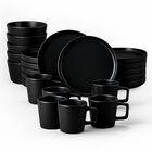 Vajilla SIGRID para 6 Personas - Cer&aacute;mica Negra Mate 24 piezas