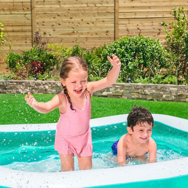 Alberca Inflable Rectangular 2 Anillos Lisa Azu... image number null