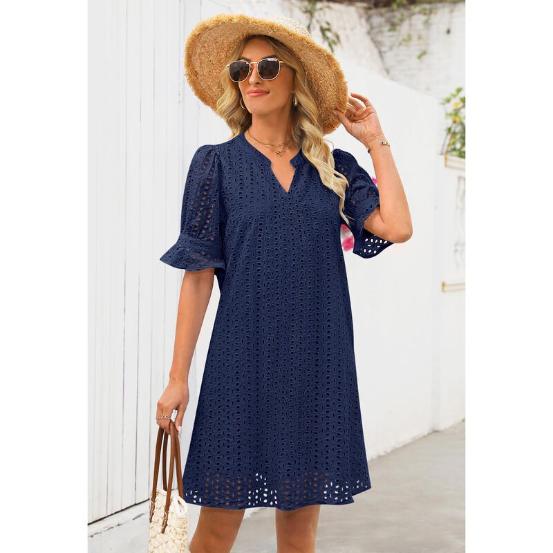 Vestido Mini Merokeety Talla XL Azul Marino image number null