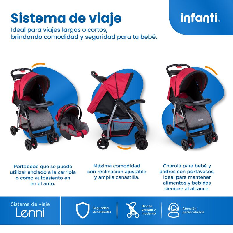 Carriola Travel System Lenni Roja Hasta 15 kg C... image number null