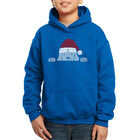 Sudadera Con Capucha Word Art Para Ni&ntilde;o - Perro Navide&ntilde;o Asom&aacute;ndose - Azul Rey